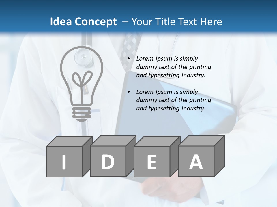 A Doctor Holding A Folder With A Stethoscope On It PowerPoint Template