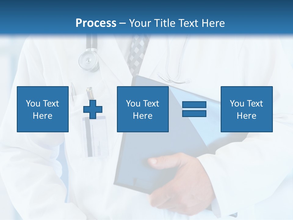 A Doctor Holding A Folder With A Stethoscope On It PowerPoint Template