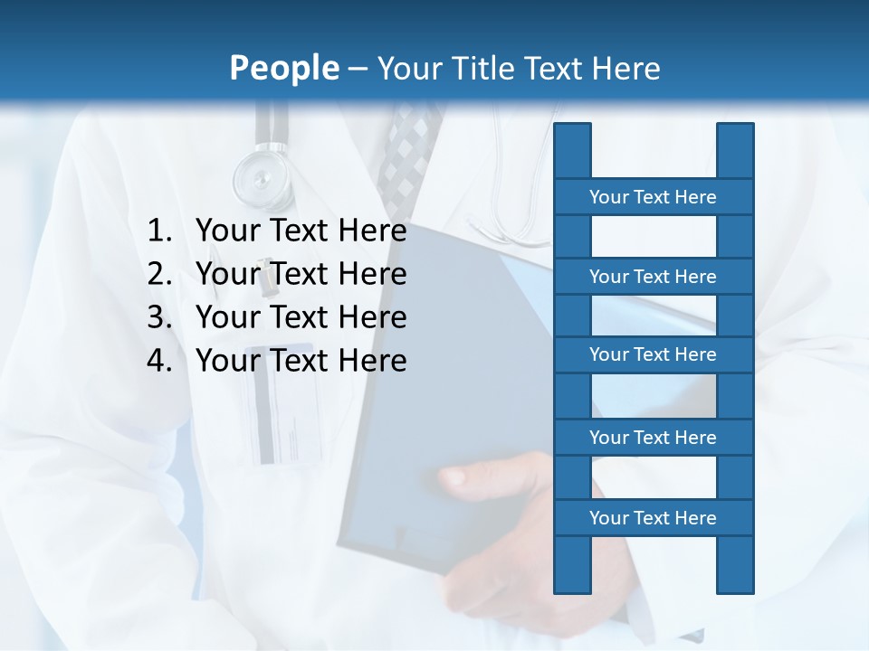 A Doctor Holding A Folder With A Stethoscope On It PowerPoint Template