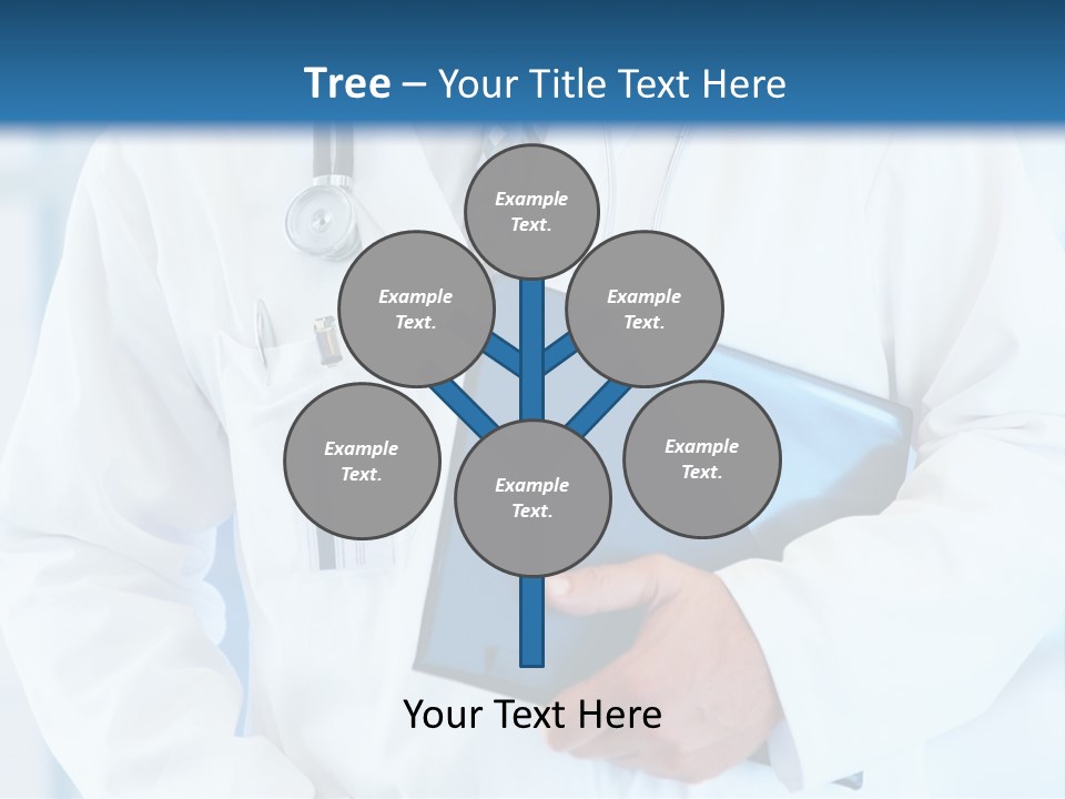 A Doctor Holding A Folder With A Stethoscope On It PowerPoint Template