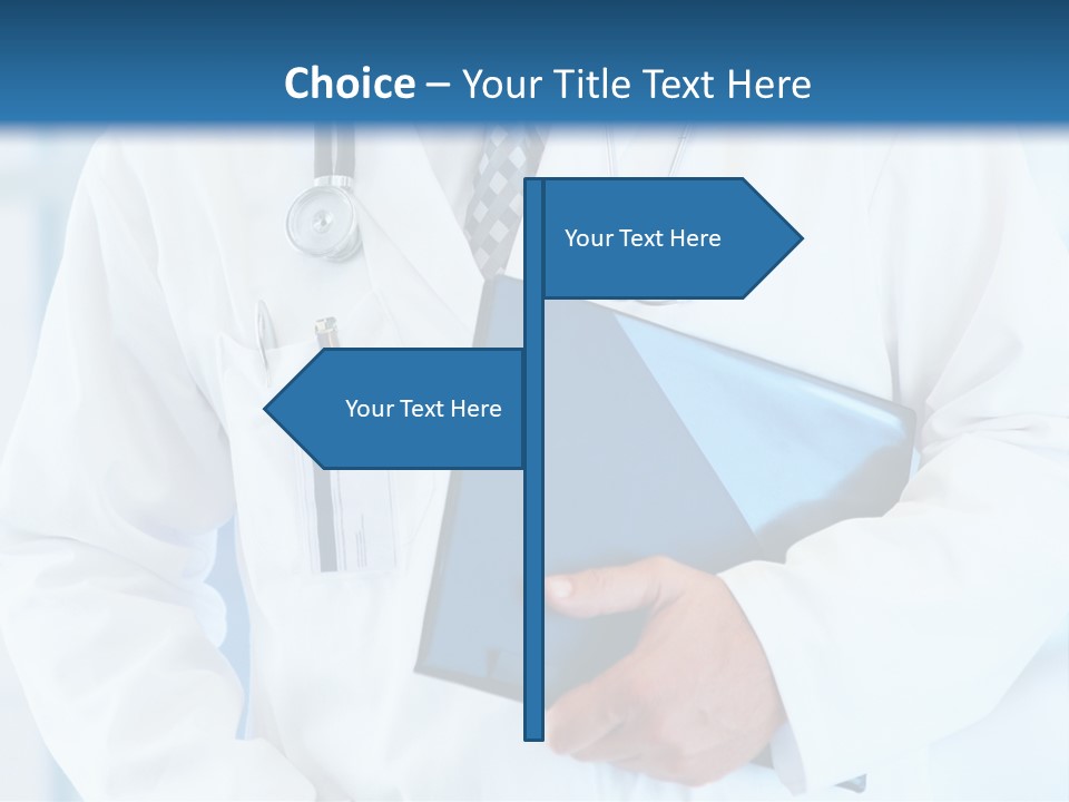 A Doctor Holding A Folder With A Stethoscope On It PowerPoint Template