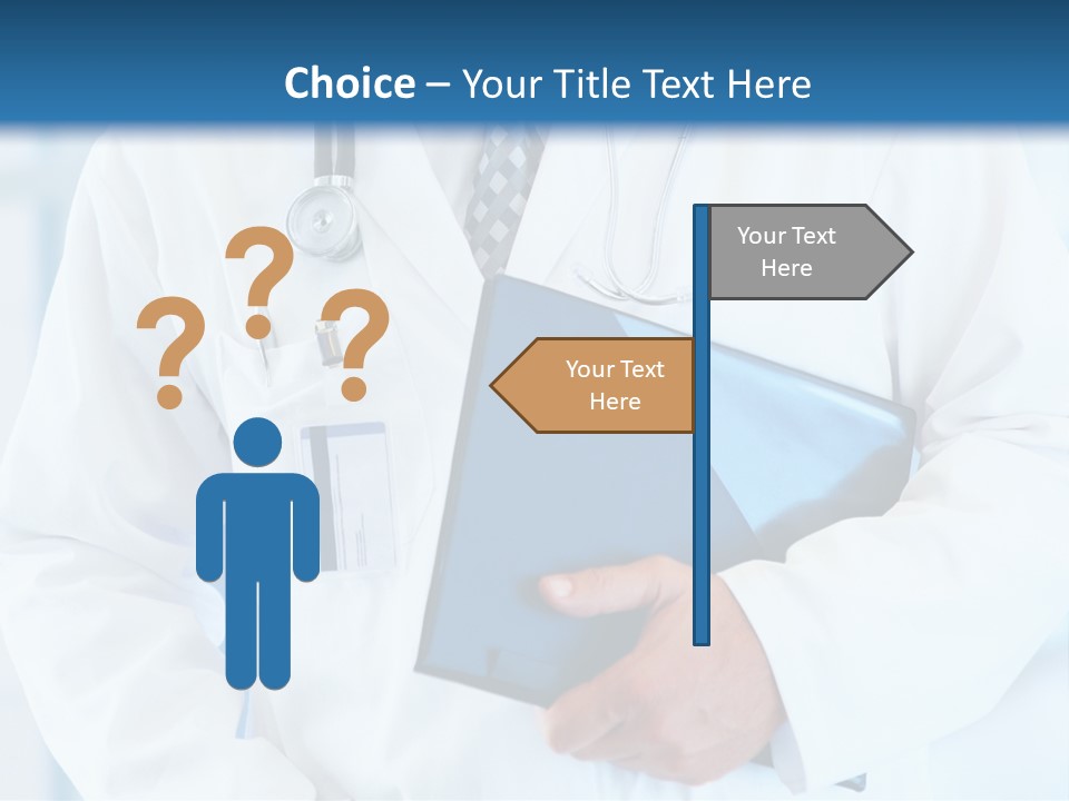 A Doctor Holding A Folder With A Stethoscope On It PowerPoint Template