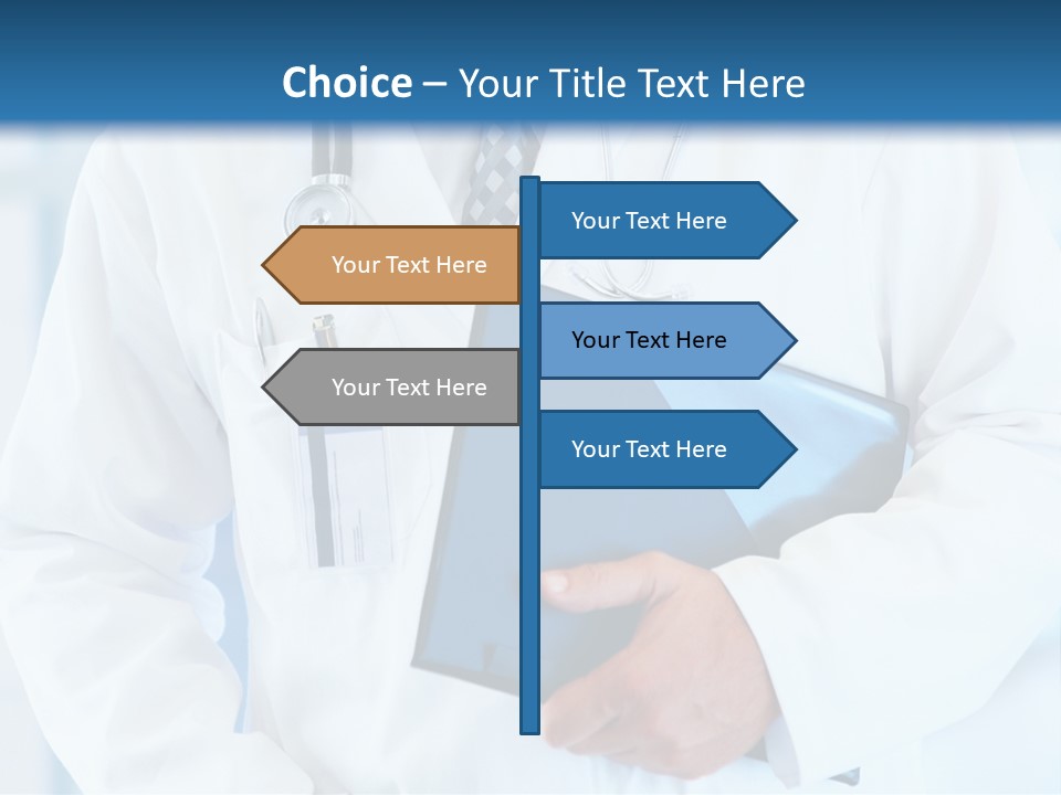 A Doctor Holding A Folder With A Stethoscope On It PowerPoint Template