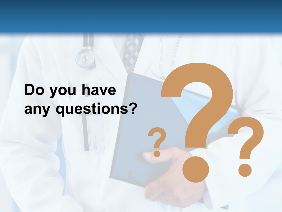 A Doctor Holding A Folder With A Stethoscope On It PowerPoint Template