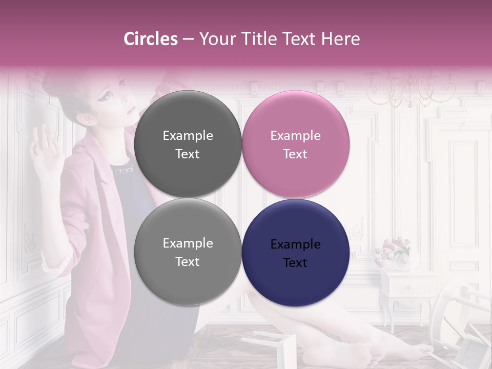 A Woman In A Pink Jacket Sitting On The Floor PowerPoint Template