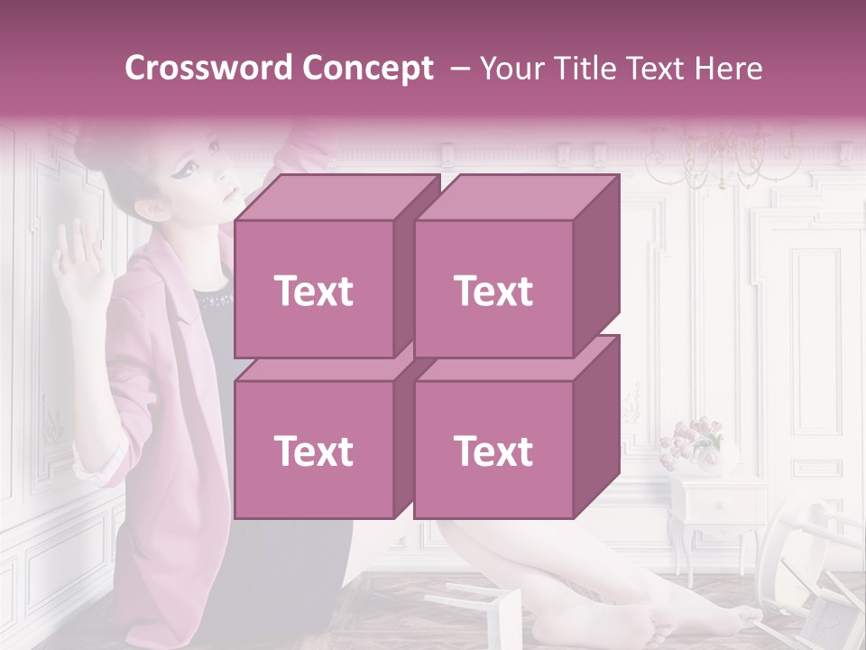 A Woman In A Pink Jacket Sitting On The Floor PowerPoint Template