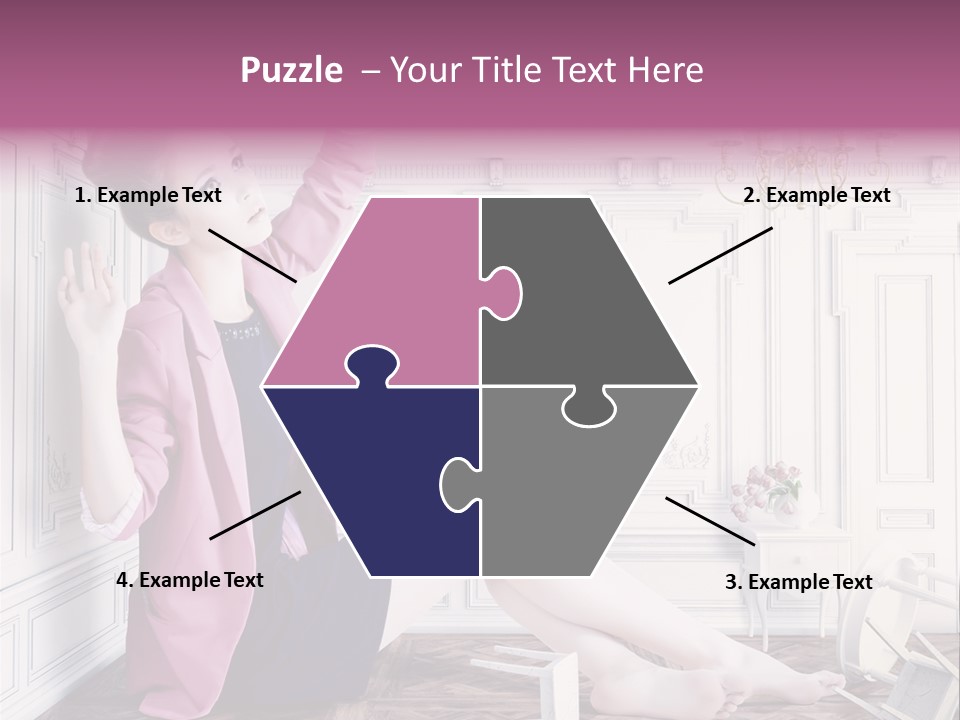 A Woman In A Pink Jacket Sitting On The Floor PowerPoint Template