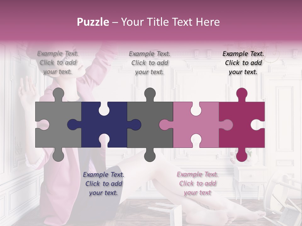 A Woman In A Pink Jacket Sitting On The Floor PowerPoint Template