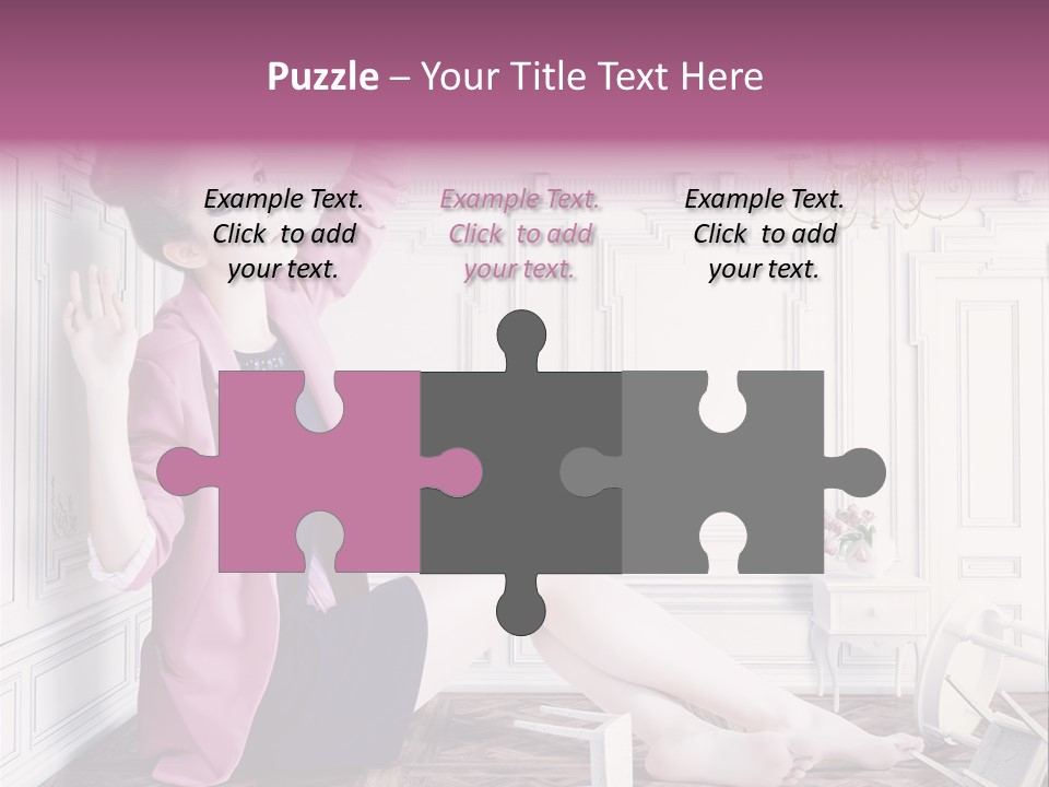 A Woman In A Pink Jacket Sitting On The Floor PowerPoint Template