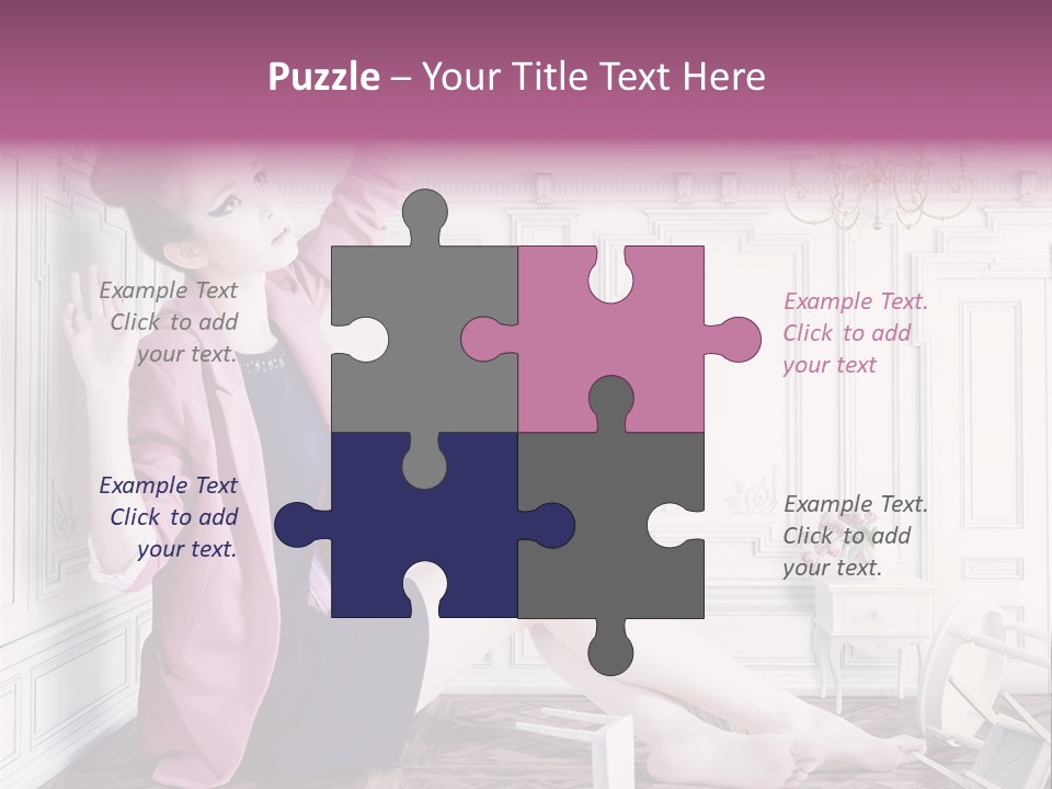 A Woman In A Pink Jacket Sitting On The Floor PowerPoint Template