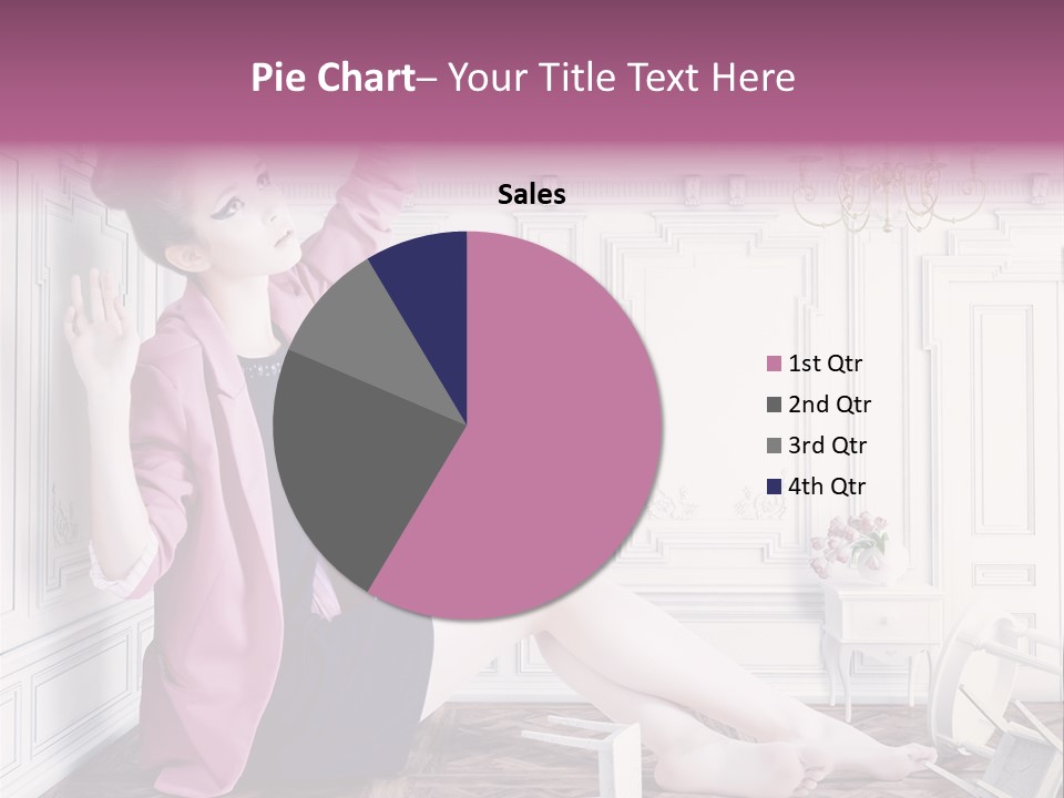 A Woman In A Pink Jacket Sitting On The Floor PowerPoint Template