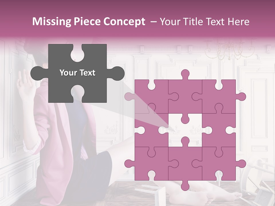 A Woman In A Pink Jacket Sitting On The Floor PowerPoint Template