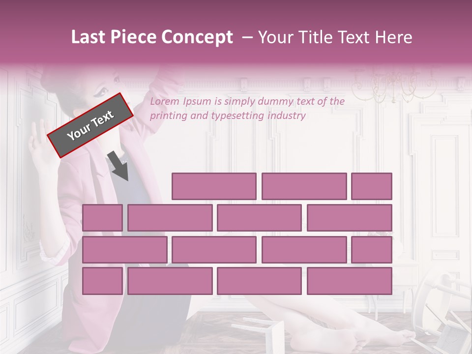 A Woman In A Pink Jacket Sitting On The Floor PowerPoint Template