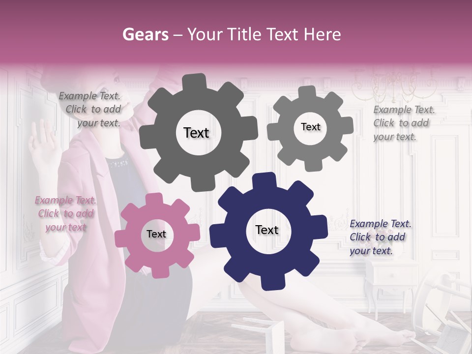 A Woman In A Pink Jacket Sitting On The Floor PowerPoint Template