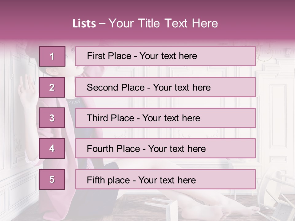 A Woman In A Pink Jacket Sitting On The Floor PowerPoint Template