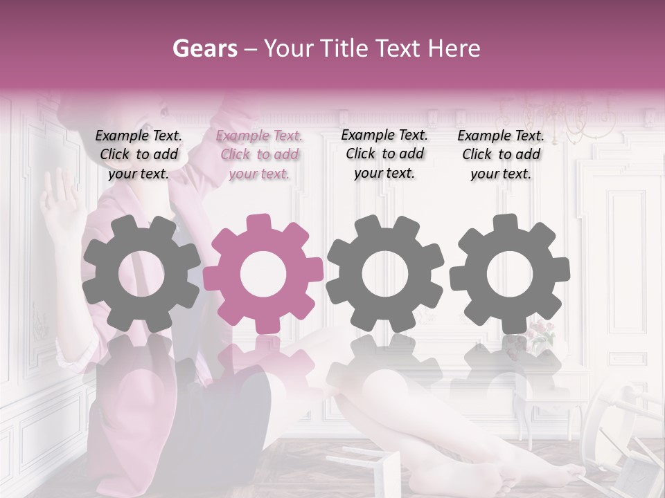 A Woman In A Pink Jacket Sitting On The Floor PowerPoint Template