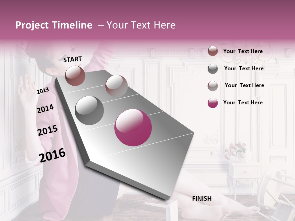 A Woman In A Pink Jacket Sitting On The Floor PowerPoint Template