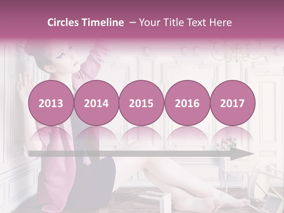 A Woman In A Pink Jacket Sitting On The Floor PowerPoint Template
