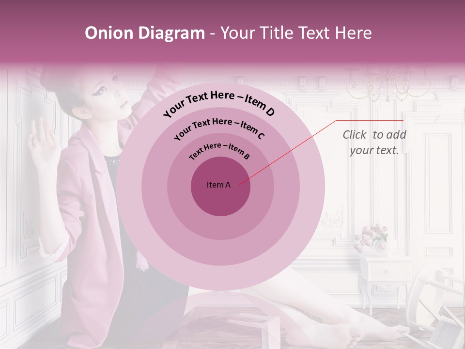 A Woman In A Pink Jacket Sitting On The Floor PowerPoint Template