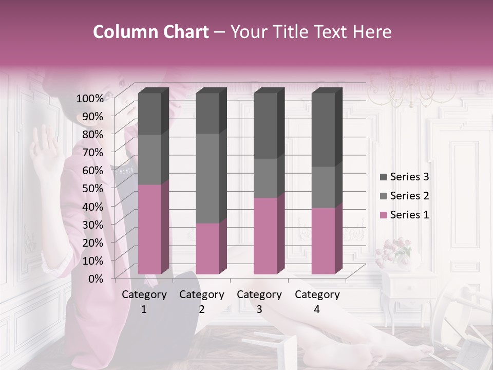 A Woman In A Pink Jacket Sitting On The Floor PowerPoint Template
