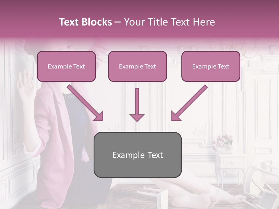 A Woman In A Pink Jacket Sitting On The Floor PowerPoint Template
