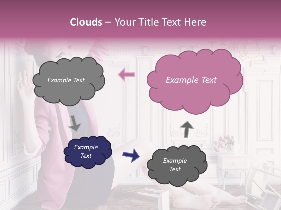 A Woman In A Pink Jacket Sitting On The Floor PowerPoint Template