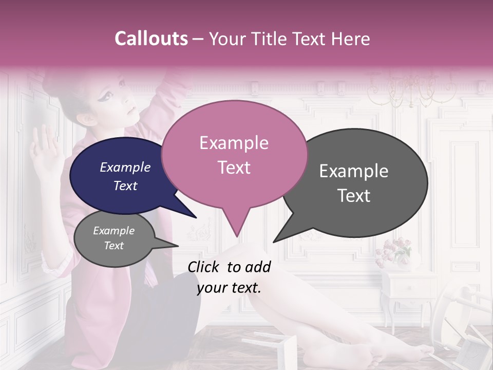 A Woman In A Pink Jacket Sitting On The Floor PowerPoint Template