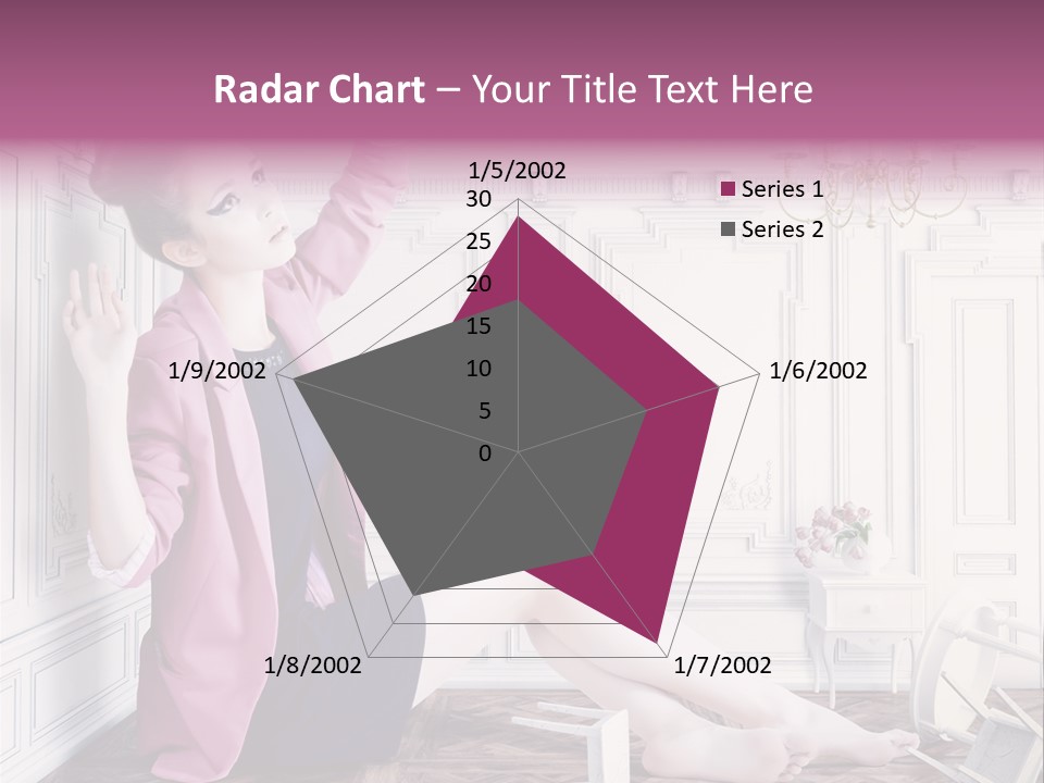 A Woman In A Pink Jacket Sitting On The Floor PowerPoint Template