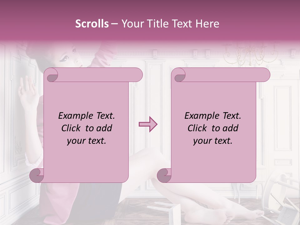 A Woman In A Pink Jacket Sitting On The Floor PowerPoint Template