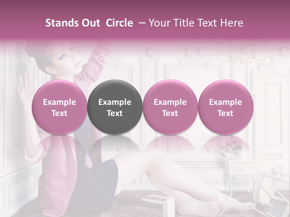 A Woman In A Pink Jacket Sitting On The Floor PowerPoint Template