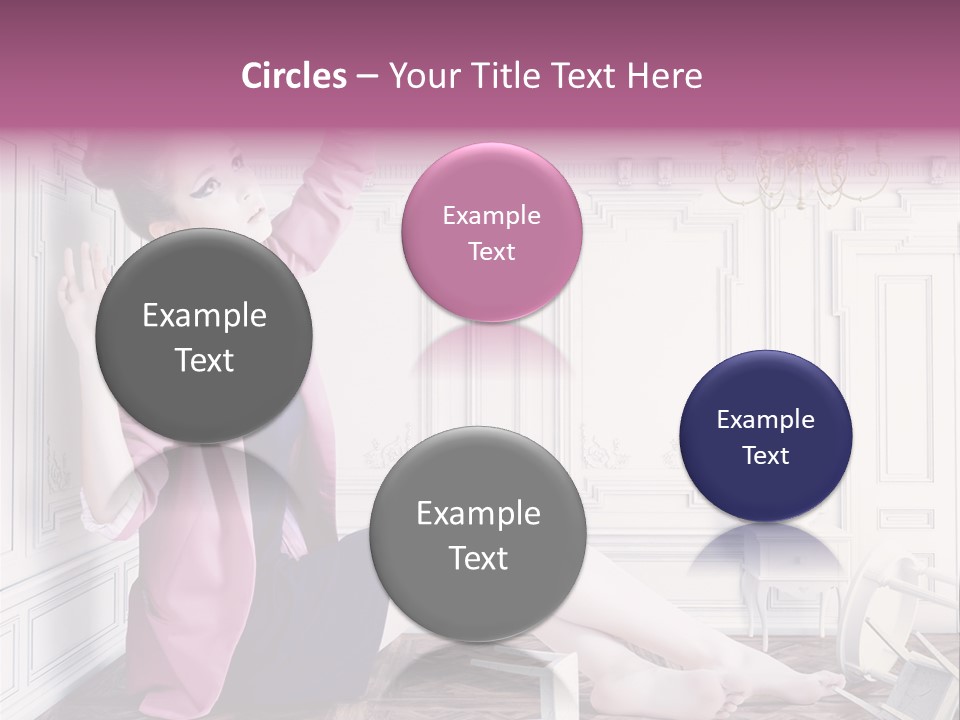 A Woman In A Pink Jacket Sitting On The Floor PowerPoint Template