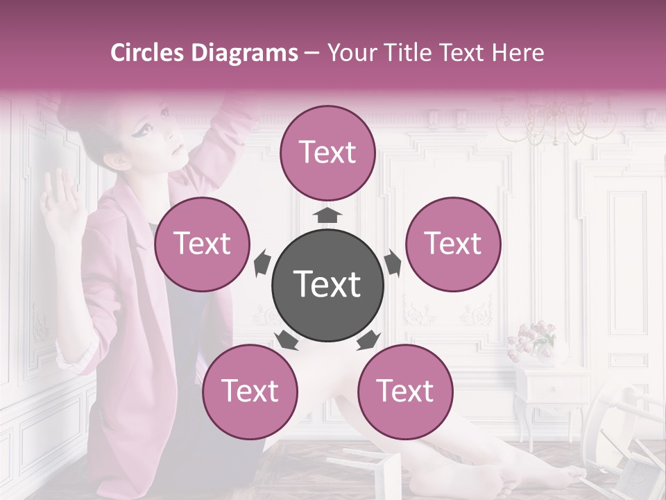 A Woman In A Pink Jacket Sitting On The Floor PowerPoint Template