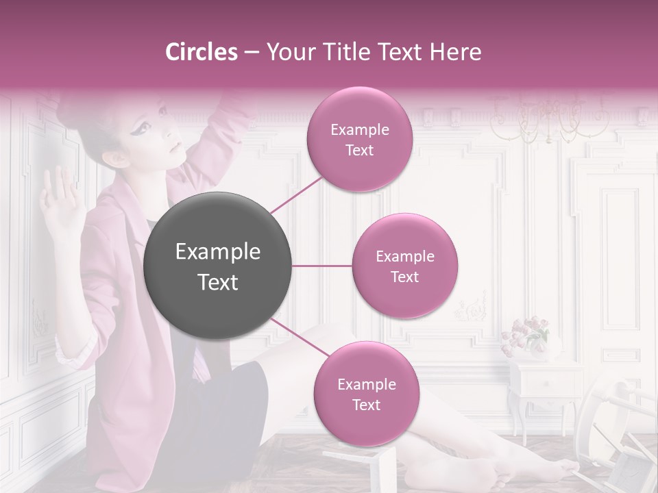 A Woman In A Pink Jacket Sitting On The Floor PowerPoint Template