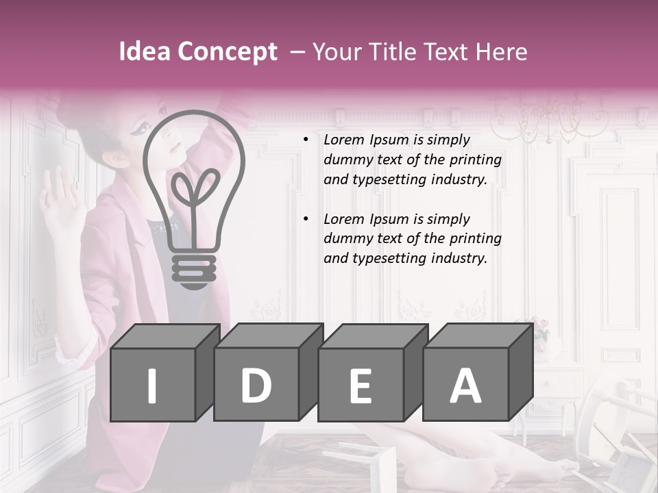 A Woman In A Pink Jacket Sitting On The Floor PowerPoint Template