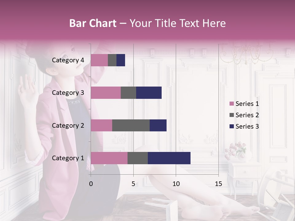 A Woman In A Pink Jacket Sitting On The Floor PowerPoint Template