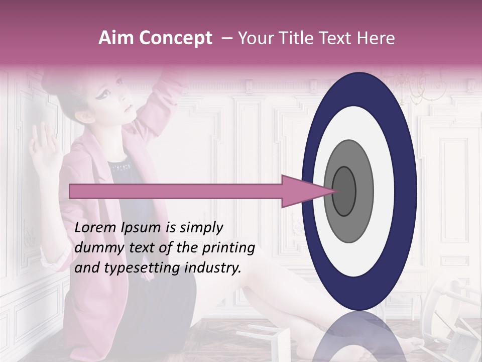 A Woman In A Pink Jacket Sitting On The Floor PowerPoint Template