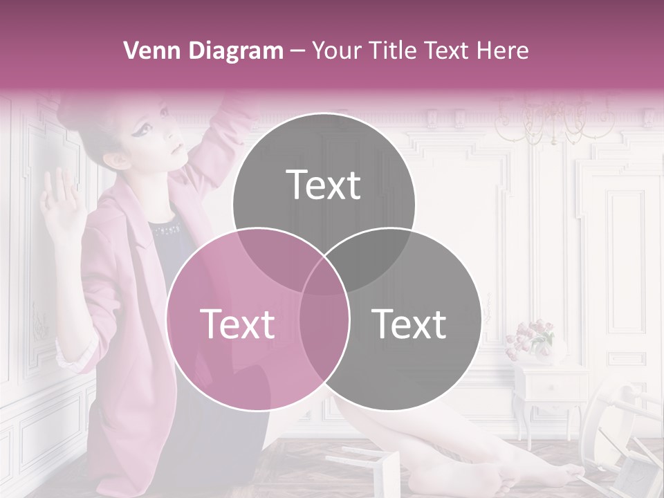 A Woman In A Pink Jacket Sitting On The Floor PowerPoint Template
