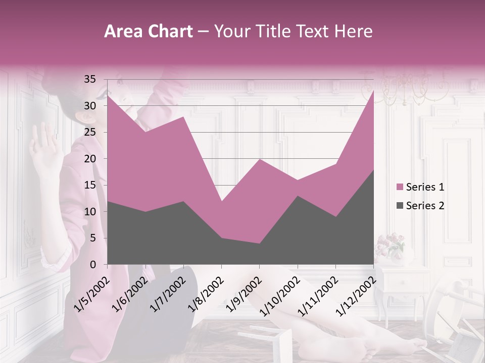 A Woman In A Pink Jacket Sitting On The Floor PowerPoint Template