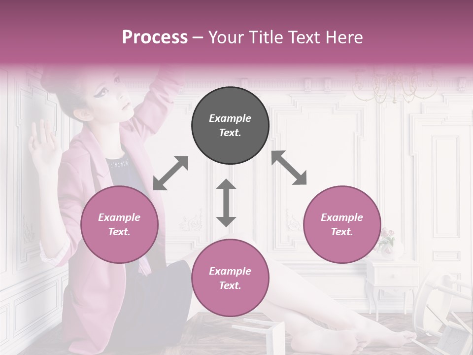 A Woman In A Pink Jacket Sitting On The Floor PowerPoint Template