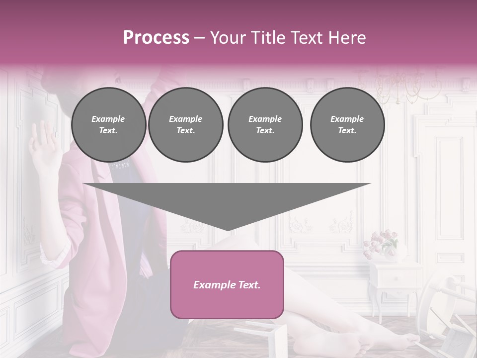 A Woman In A Pink Jacket Sitting On The Floor PowerPoint Template