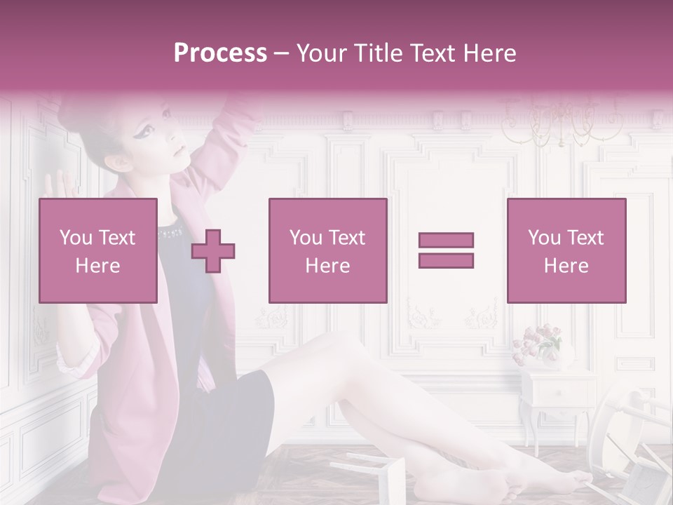 A Woman In A Pink Jacket Sitting On The Floor PowerPoint Template