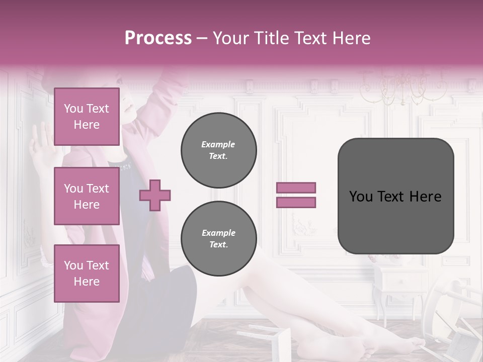A Woman In A Pink Jacket Sitting On The Floor PowerPoint Template
