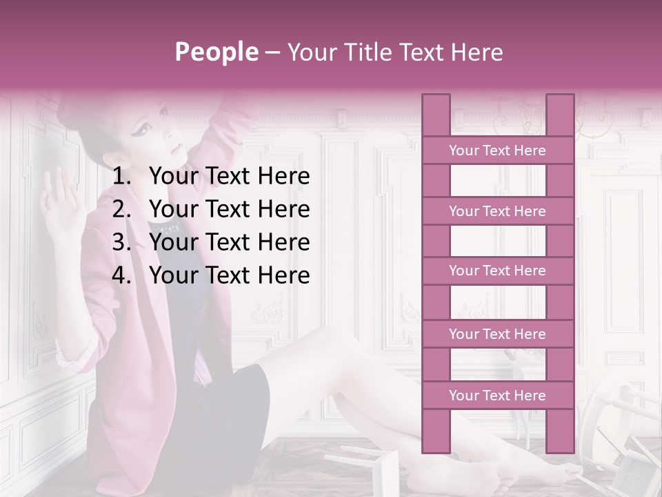 A Woman In A Pink Jacket Sitting On The Floor PowerPoint Template