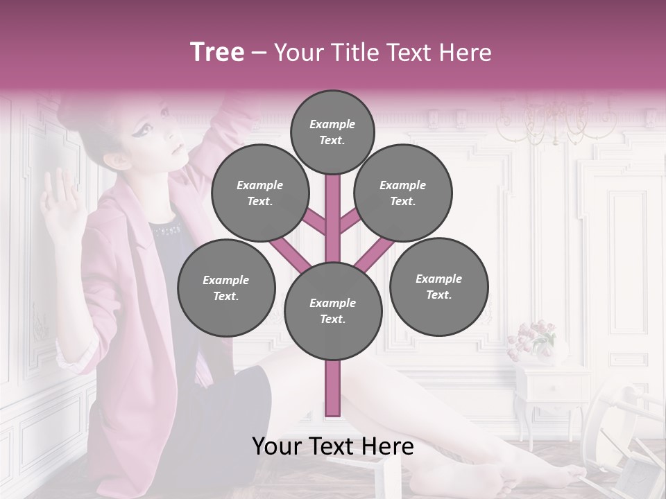 A Woman In A Pink Jacket Sitting On The Floor PowerPoint Template