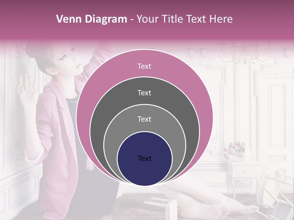 A Woman In A Pink Jacket Sitting On The Floor PowerPoint Template