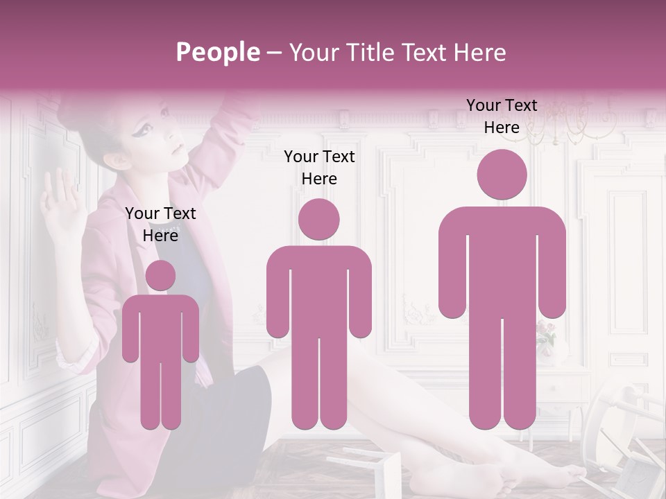 A Woman In A Pink Jacket Sitting On The Floor PowerPoint Template