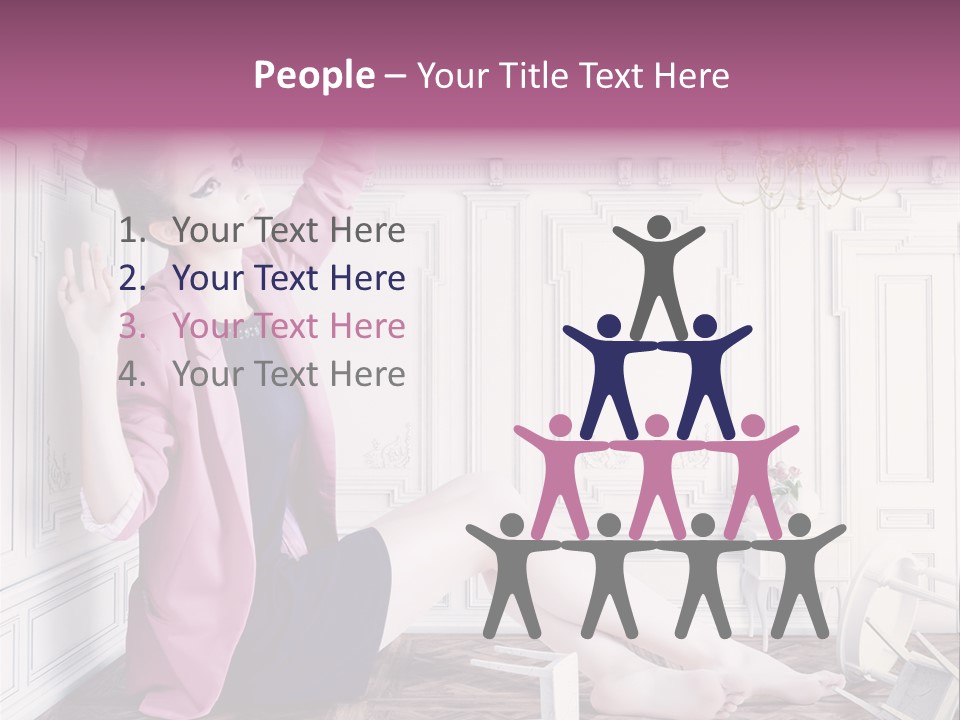 A Woman In A Pink Jacket Sitting On The Floor PowerPoint Template