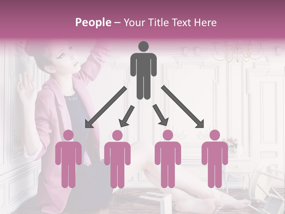 A Woman In A Pink Jacket Sitting On The Floor PowerPoint Template