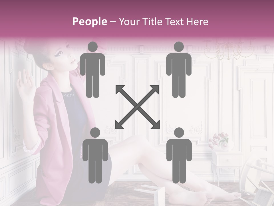A Woman In A Pink Jacket Sitting On The Floor PowerPoint Template
