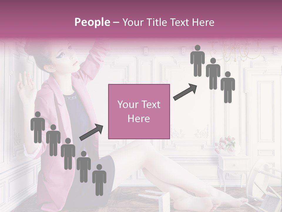 A Woman In A Pink Jacket Sitting On The Floor PowerPoint Template